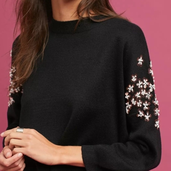 Anthropologie Sweaters - Anthropologie Lili Sidonio + Holly Bracken Embellished Sequin Swester Size Small